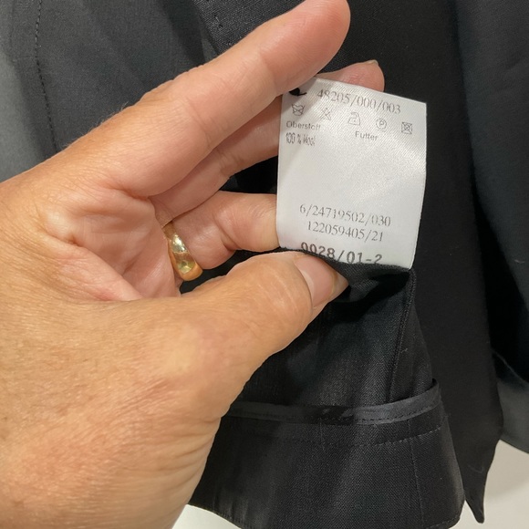 Rene’ Lezard Blazer Waist Jacket Wool Three Button Up Black Size 36 - Picture 10 of 12